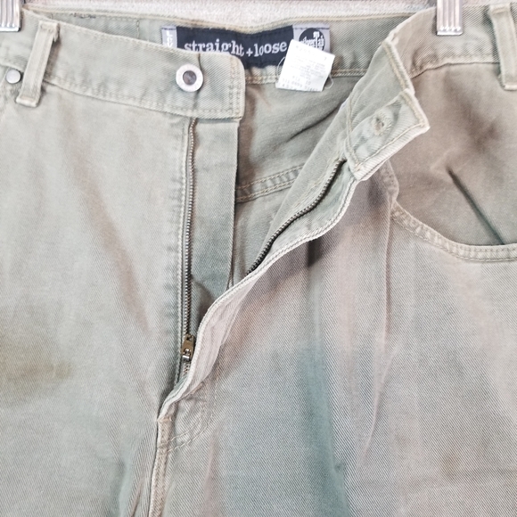 VTG Levis Silver Tab Men (36x32) Straight Loose Grey Jeans Y2K USA Distress (913 - Picture 11 of 16